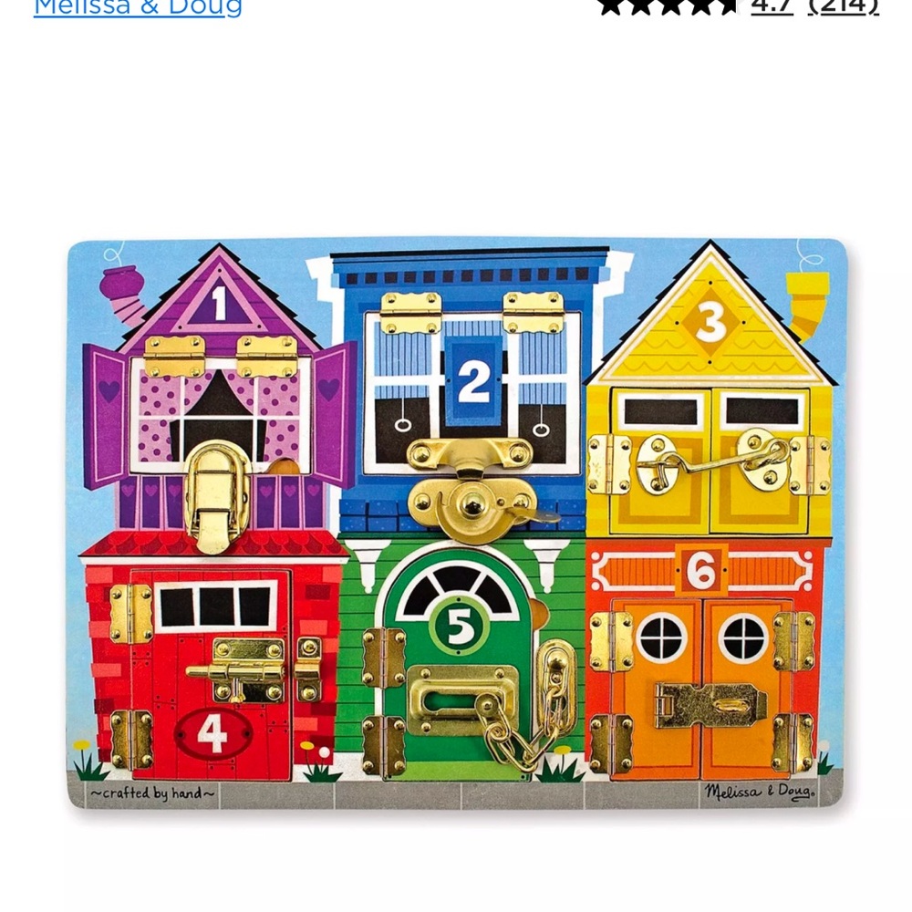 Melissa & Doug Colorful Wooden Latches Board